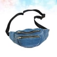 thumbnail image 6 of Lightweight Denim Waist Bag Portable Crossbody Pouch Shoulder Bag Waist Pack Chest Bag for Women (Dark Blue), 6 of 6