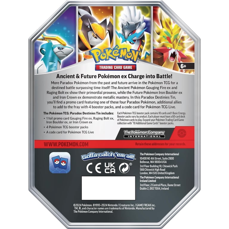 pokemon paradox destinies card list Tin (Random) MHDEALSPLUS additional allies to add to the fray with 5 booster packs Paradox Destinies Ex Tin -