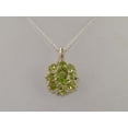 thumbnail image 4 of LBG Ladies Solid 925 Sterling Silver Natural Peridot Large Cluster Pendant Necklace, 4 of 5