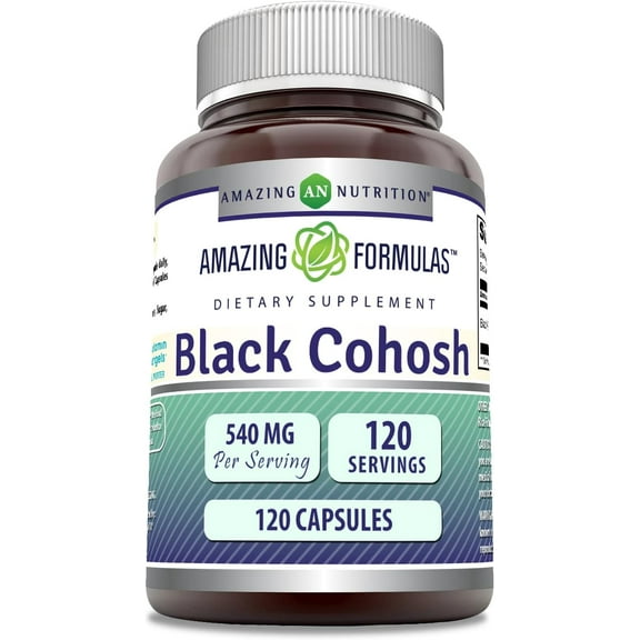 Amazing Formulas Black Cohosh 540 Mg Per Serving 120 Capsules Supplement | Non-GMO | Gluten Free |