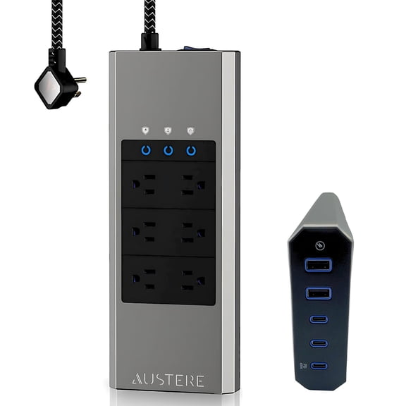 Austere VII Series Power 4,000-Joules Surge Protector Power Strip with 5 OmniPort USB PD Ports, 6-Ft. Cord (6 Outlet), 7S-PS6-US1