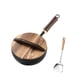 thumbnail image 4 of Sartén wok de hierro fundido resistente, sin revestimiento, tradicional, de fondo plano, multiusos. 24 cm, 4 of 9