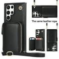 thumbnail image 1 of Crossbody Wallet Case for Samsung S23 Ultra, RFID Blocking PU Leather Zipper Handbag Purse Flip Cover, Kickstand Case with Card Slots Holder Wrist Strap Lanyard for Samsung Galaxy S23 Ultra, Black, 1 of 12