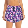 thumbnail image 2 of Gukieu Skull rainbow mushroom colorful Print Women's Sports Shorts with Drawstring Elastic Waistband for Running, Yoga, Fitness-XX-Large, 2 of 7