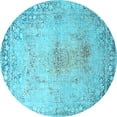 thumbnail image 1 of Ahgly Company Indoor Round Oriental Light Blue Industrial Area Rugs, 5' Round, 1 of 4
