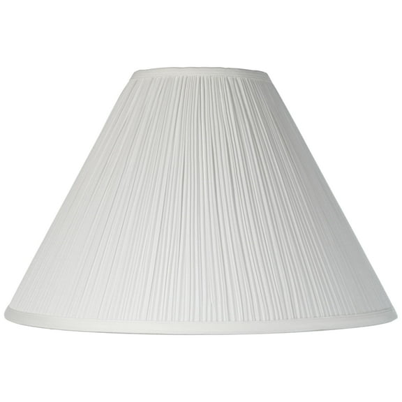 Springcrest 6" Top x 18" Bottom x 11 1/4" High x 12 3/4" Slant Lamp Shade Replacement Ivory Mushroom Pleated Spider Harp Finial