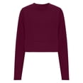 thumbnail image 4 of Wowcloth Women's Solid Color Round Neck Long Sleeve Sporty Top, Cotton Blend for Sports and Daily Wear, 4 of 8