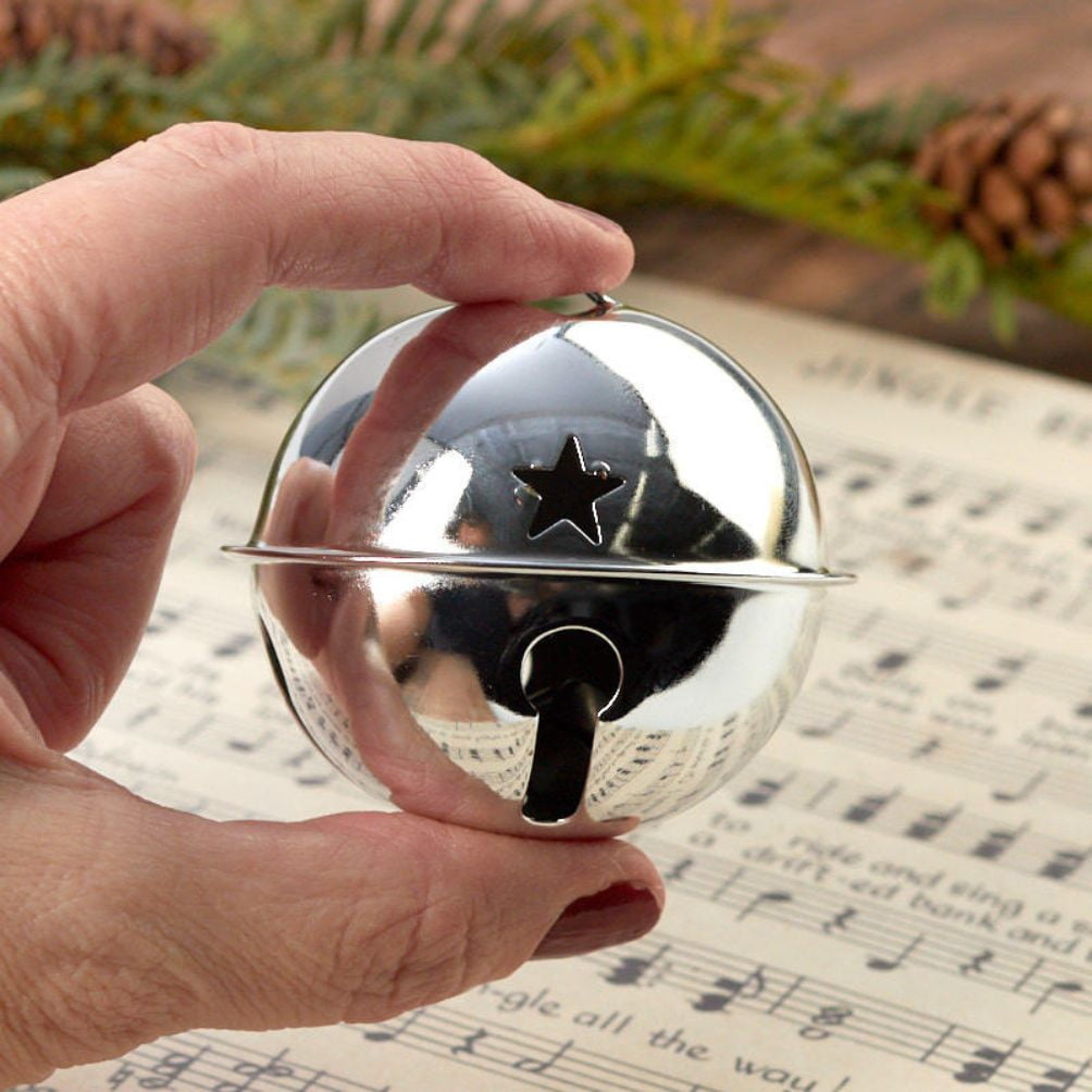 6pc Silver Sleigh Bell Set - for Christmas and Winter Decor - Factory Direct Craft