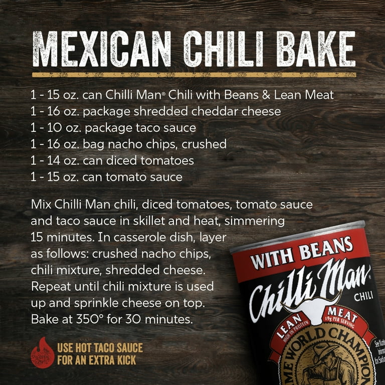 pack) Chilli Man Chili with Beans Lean Meat 15 Can