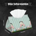 thumbnail image 6 of Lsque White Bunny Bottom And Easter Eggs Printed Long Tissue Box Cover Holder, Facial Paper Organizer Dispenser,Triangle with Bottom Belt, PVC Leather Decorative Organizer, 6 of 9