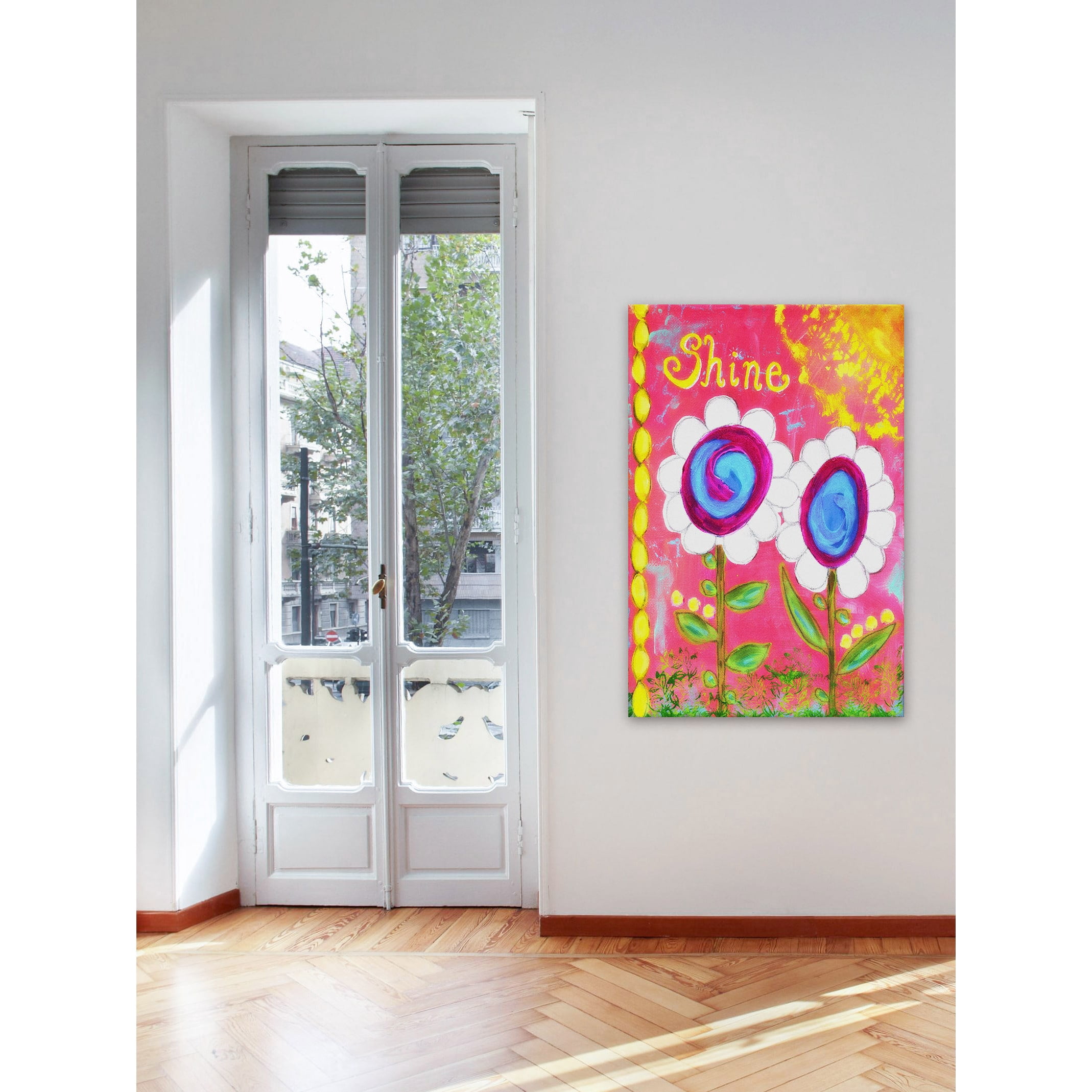 Marmont Hill "White Flowers Shine" by Jill Lambert Painting Print on Wrapped Canvas