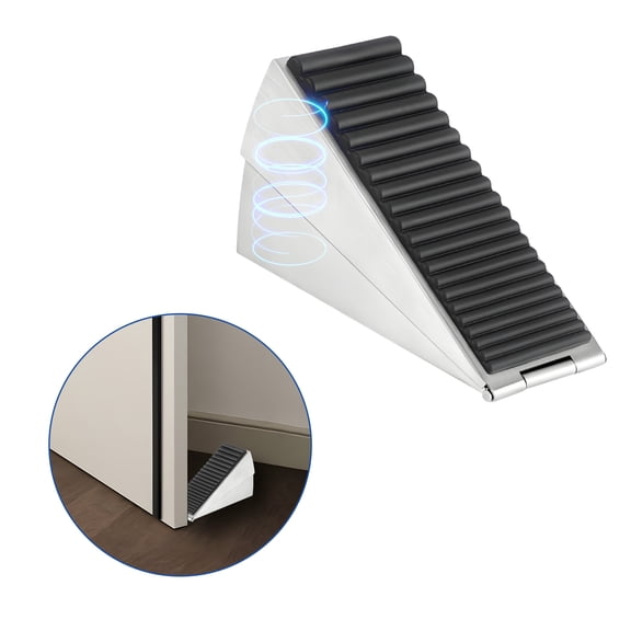 TALENO Door Stoppers for Bottom of Door,Spring Heightening Design Door Stoppers Heavy Duty,Scratch and Wear Resistant Door Wedge Stopper,sliver