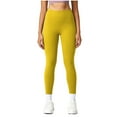 thumbnail image 4 of Mceream Leggings for Women Tummy Control Butt Lift High Waisted Unning Workout Leggings Breathable Stretchy Gym Workout Running Leggings Yellow XL, 4 of 5