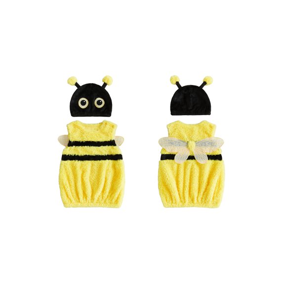 RUINIXCW Toddler Baby Dinosaur/ Bee Costume Halloween Sleeveless Fuzzy Vest and Hat