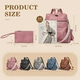 thumbnail image 2 of Backpack Purse for Women, PU Leather Backpack Purse, Waterproof Anti-Theft Women Backpack, Fashion Multi-Pocket Shoulder Bag Handbag With Clutch（Pink）, 2 of 7