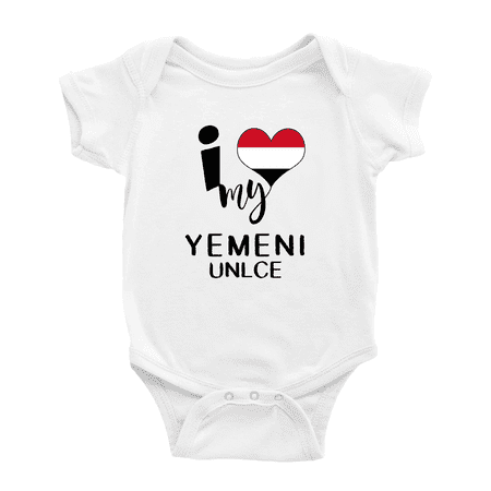 

I Heart My Yemeni Unlce Yemen Love Flag Infant Romper Baby Bodysuit (White 0-3 Months)