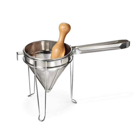 Weston Stainless Steel Cone and Pestle Set, 2 Quart Capacity, Dishwasher Safe, 1.9-Liter, Silver