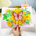 thumbnail image 3 of Tarjeta de felicitación de cumpleaños viento mariposa baile girasol alto sentido 3d día de la madre tarjeta tridimensional creativa hecha a mano, 3 of 5