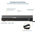 thumbnail image 4 of Tecmojo 9-Outlet Rack Mount Power Strip,1U Horizontal PDU Individual Switch 6ft Cord, with 2USB and 2 Type-C,for IT and Network Racks and Cabinets, 4 of 6