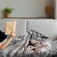 thumbnail image 3 of Dragon Soft Flannel Fleece Throw Blanket, Scary Creature in Sketch Horror Scene Monster Tattoo Art Gothic Picture, Cozy Plush for Indoor and Outdoor Use, 50" x 60", Grey Umber, by Ambesonne, 3 of 5