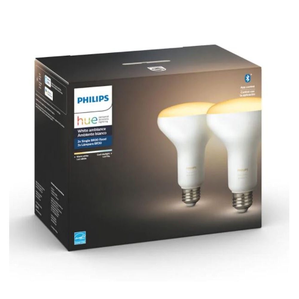Hue 548594 White Ambiance BR30 Bluetooth Smart LED Bulb (2-Pack)
