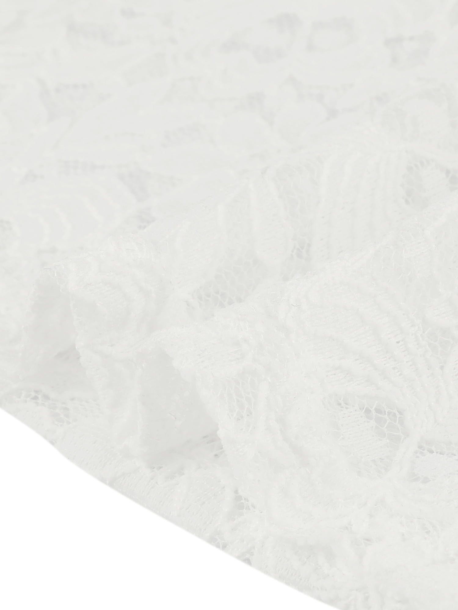 DARING DIVA Plus Size Floral Lace 3/4 Sleeves Pocket Cocktail Dress 3X White