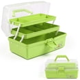 thumbnail image 1 of YOPTOP 12 in Three-Layer Multipurpose Storage Box Organizer Folding Tool Box Art & Crafts Case Sewing Supplies,Green, 1 of 5