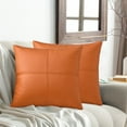 thumbnail image 3 of Taotanxi Faux Leather Throw Pillow Covers 18 X 18 Inches, Orange#0901 Pillow Cover, Hand Stitched Leather Decorative Pillow Cover for Couch Sofa Bed Living Room Home Garden, 3 of 6