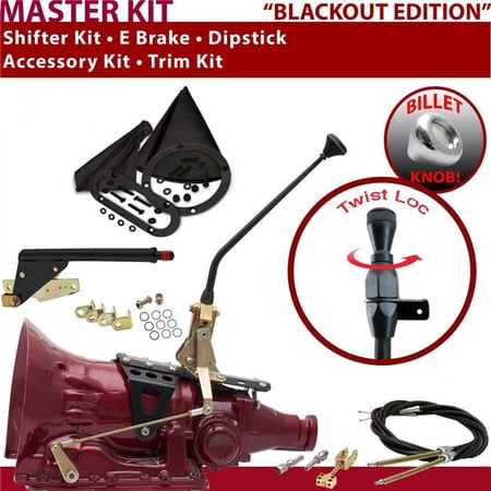 American Shifter FMX Shifter Kit Black 12 in. E Brake Cable Trim Kit Dipstick for F0A21