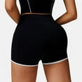 thumbnail image 4 of Women's High Waist Biker Shorts with Contrast Piping and Seamless Stretch Fabric - Small, Black, 4 of 6
