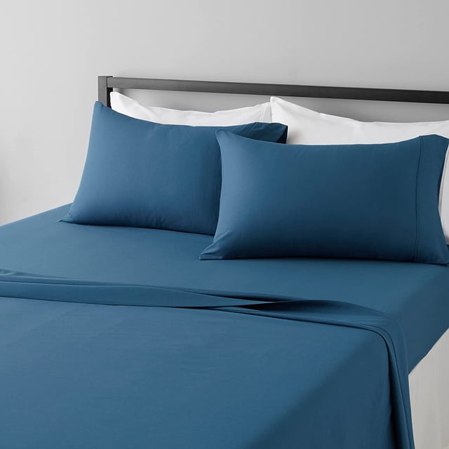 Lightweight Super Soft, Wrinkle-Free, Easy Care Microfiber 4-Piece Bed Sheet Set with 14-Inch Deep Pockets, Full, Bright White, Solid