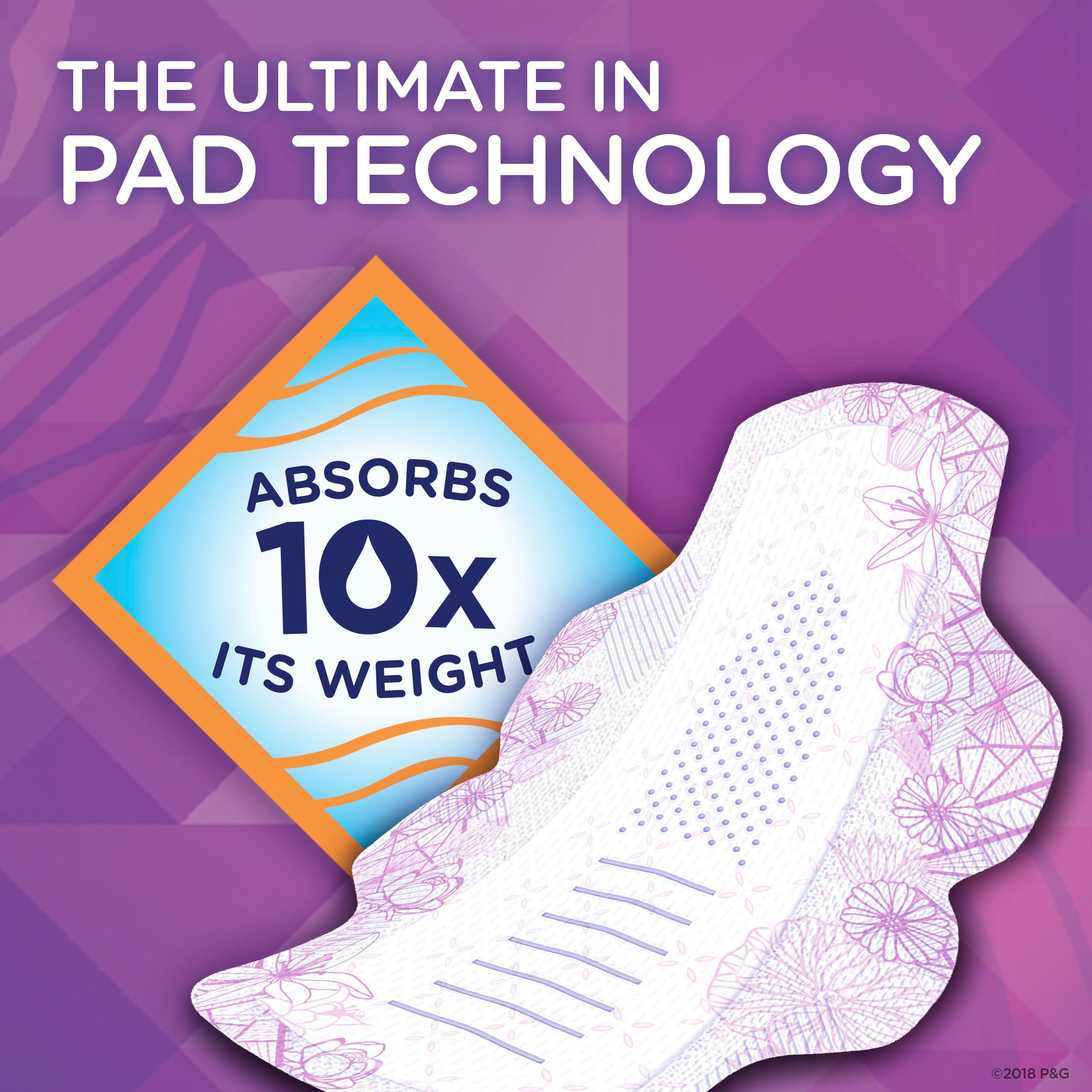 Always Radiant Overnight Pads, Size 4, Light Clean Scent, 11 Count