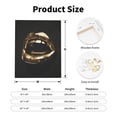 thumbnail image 2 of KLL Golden Lips Modern Sculpture Print Canvas Wall Art, Canvas Painting Prints Canvas Art Wall Decor Home Decoration for Living Room Bedroom Office, 2 of 6