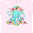 thumbnail image 4 of Inktastic Cute Baby Elephant with Flowers Boys or Girls Toddler T-Shirt, 4 of 5