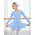 thumbnail image 3 of Arshiner Girls Long Sleeve Ballet Leotards with Shinny Skirts Criss-Cross Back Dance Dresses Toddler Ballerina Outfits, 3 of 6