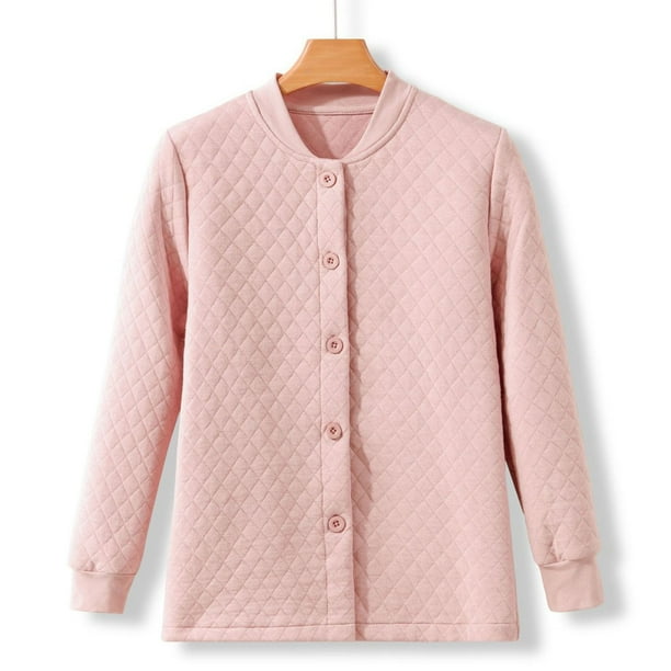 Pijama de manga larga para mujer, de invierno, de color liso, grueso, de manga larga, cálido, para el hogar, de poliéster