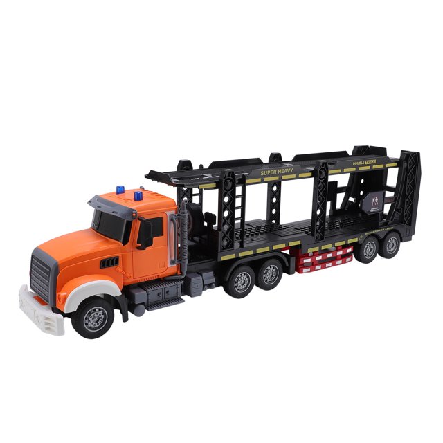 Car 2.4G RC Transport Carrier Toy 9 Channel Trailer Remote Control Semi Truck Trailer with Music Lights