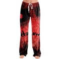 thumbnail image 2 of Domzest Womens Halloween Pajama Pants Halloween Graphic Drawstring Elastic Waisted Pajama Bottoms Wide Leg Cute Pj Bottoms Vermilion XL, 2 of 5
