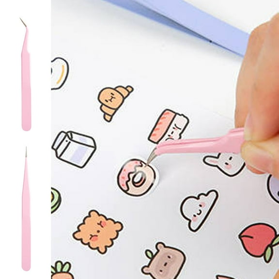 Crafting Tweezers 2PCS Precision Stainless Steel Tweezers for Arts and Crafts Scrapbooking and Jewelry Making Versatile Tools for Detailed Work