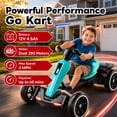 thumbnail image 6 of 12V Electric Go Kart for Kids Ages 3-6, Foldable Power Ride-On Pedal Toy with Adjustable Seat, Music & Flashing LED Lights, Light Blue, 6 of 9