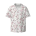 thumbnail image 4 of Uemuo Cute Rabbit Pattern Cotton Linen Short Sleeve Shirts,Casual Lightweight Button Down Shirts,Vacation Beach Summer Tops-4X-Large, 4 of 7