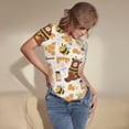 thumbnail image 5 of Fotbe Women Short Sleeve Bodysuit Round Neck Cute Bee Honey Jar Hive Bear Bodysuit For Women Round Neck Scoop Neck Long Sleeve Stretch Tops Jumpsuit-Xx-Large, 5 of 9