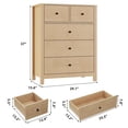 thumbnail image 2 of Commode 5 Tiroirs pour Chambre, Commodes en Bois avec Tiroirs de Rangement, Commode Haute Moderne pour Chambre, Entrée, Couloir, Bureau à Domicile, 2 of 7