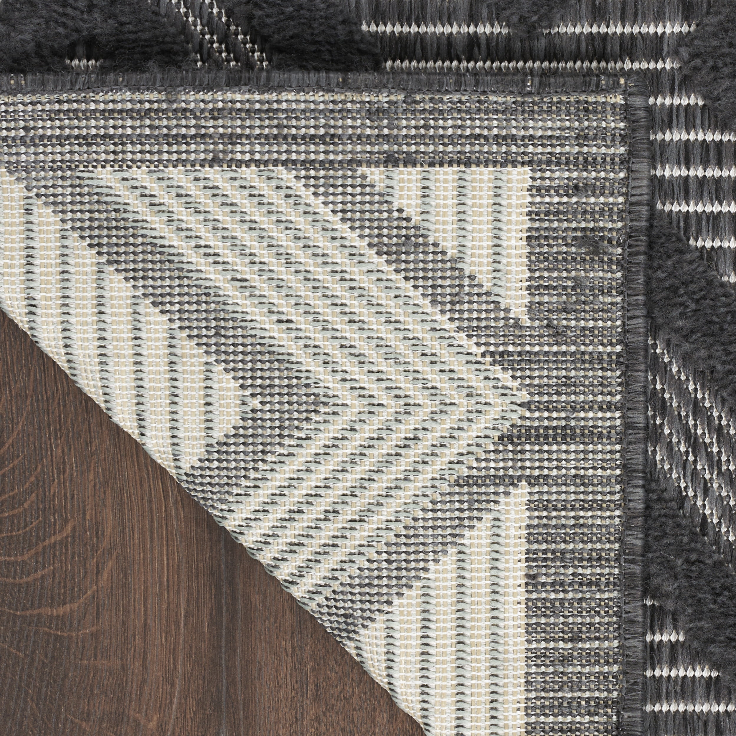 Nourison Versatile Indoor/Outdoor Charcoal/Black 9' x 12' Area Rug, (9x12)