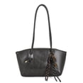 thumbnail image 2 of DGMIOCS Vintage Shoulder Bags for Women Brown Purse Fall Handbag Leather Shoulder Purse with Cute Pendant Black, 2 of 6