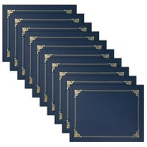 50 Pack Certificate Holders, Diploma Holders, Document Covers with Gold Foil Border, by Better Office Products, for Letter Size Paper, 50 Count (Blue)