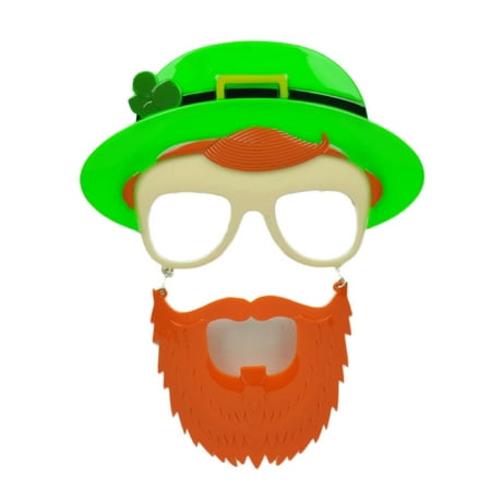Sun Staches Green Hat St Patricks Day Pattys Lucky Irish Mustache Glasses Clear
