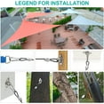 thumbnail image 5 of Shade Sails Installation Kits,Sun Shade Sail Hardware Kit with 4pcs 10ft Length Extension Nylon Wire Rope,Shades Awning Kit for Triangle Rectangle Shade Canopy,304 Stainless Steel, Outdoor, 5 of 5