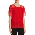 thumbnail image 2 of Finity Womens Laye  red Knit Blouse, Red, 8, 2 of 2