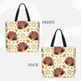thumbnail image 3 of Naloa Fall Turkey Tote Bag for Women, Foldable Tote Bag With Zipper, Large Shoulder Bag, Top Handle Handbag for Travel, Work, Shopping, 3 of 9